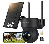 WOLFANG Cámara de Vida Silvestre, cámara de Rastro Celular 4G LTE alimentada por energía Solar con visualización de 2.5 K de Video en Vivo, inclinación de 355°, Ajuste Remoto de 90°, cámara de
