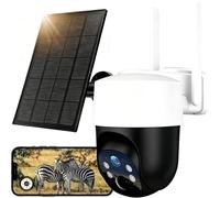 WOLFANG Cámara de Vida Silvestre, cámara de Rastro Celular 4G LTE alimentada por energía Solar con visualización de 2.5 K en Vivo, inclinación de 355° y Ajuste Remoto de 110°, cámara de Seguridad con