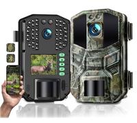 WOLFANG Cámara de Vida Silvestre de 64 MP 4K HD, WiFi Bluetooth, cámara de Caza con visión Nocturna activada por Movimiento, Impermeable IP66, Tiempo de Disparo de 0.1 s para grabación de Vida