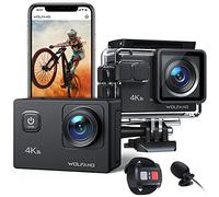 WOLFANG Cámara Deportiva 4K 30FPS GA100 con 32GB MicroSD 20MP Cámara Subacuática Impermeable 40M, Videocámara WiFi con Micrófono Dual, 170° Gran Angular, EIS, Varios Cámara Deportiva Accesorios