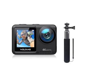 WOLFANG Cámara Deportiva GA420 4K60FPS & Juego de Selfie Stick