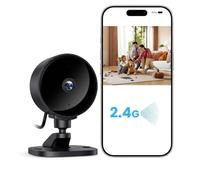 WOLFANG Cámara Vigilancia WiFi Interior 1080P, Cámara de Seguridad Interior con Visión Nocturna, Detección de Movimiento, Audio Bidireccional, Compatible con Alexa & Google Home, Solo WiFi 2,4 GHz