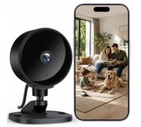 WOLFANG Cámara Vigilancia WiFi Interior 1080P, Cámara de Seguridad Interior con Visión Nocturna, Detección de Movimiento, Audio Bidireccional, Compatible con Alexa & Google Home, Solo WiFi 2,4 GHz