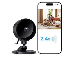 WOLFANG Cámara Vigilancia WiFi Interior 1080P, Cámara de Seguridad Interior con Visión Nocturna, Detección de Movimiento, Audio Bidireccional, Compatible con Alexa & Google Home, Solo WiFi 2,4 GHz
