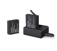 WOLFANG Batería Cámara Deportiva 1350mAh (2 Piezas) Baterías Recargables para Camara de Accion con USB Cargador Compatible GA100/GA200/GA300