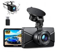 WOLFANG Cámara de Coche Delantera y Trasera 2.5K QHD, Arjeta 32GB SD Incluida Dashcam de Doble Lente para Coches de 170º Gran Angular Monitor de Aparcamiento 24H con Grabación en Bucle y Sensor G