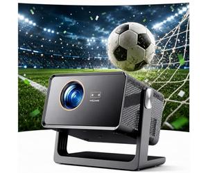 WOLFANG Proyector Portátil 4K, 28000 Lúmenes, Apps Integradas, WiFi/Bluetooth, Enfoque Eléctrico y Corrección Keystone Automática, Rotación 180°, Mini Proyector para Cine en Casa, HDMI