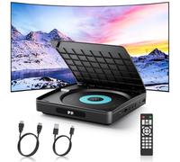 WOLFANG Reproductor DVD para TV, HDMI 1080P Full HD, Multiregión Compacto Reproductor CD con Mando a Distancia, Cable Type-C & Puerto USB. Sonido Hi-Fi (No Compatible con BLU-Ray/Discos Disney)