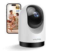 WOLFANG WS03 Cámara de Seguridad WiFi Interior 2K 3MP, Cámara PTZ 360° con Seguimiento Automático, Audio Bidireccional, Visión Nocturna, Compatible con Alexa & Google Home
