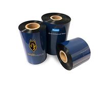 Wolfbarco - 12 rollos de cinta de transferencia térmica de cera mejorada con resina de alta calidad para etiquetas y códigos de barras para impresoras SATO, tamaño del núcleo de 1 pulgada, CSI (lado