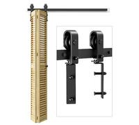 WOLFBIRD Herraje de puerta corredera plegable de 76 m para sistema de herraje direccional unilateral, kit de puerta plegable adecuado para puertas de 2 puertas con un ancho total de 66 cm