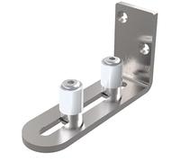 WOLFBIRD Puerta corredera ajustable, guía de suelo, puerta montada en la pared, parte inferior, puerta corredera, rodillo de acero inoxidable macizo con tornillos para puerta de granero