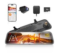 WOLFBOX G840S Cámara de Coche 2160P Full HD 12'', 5.8GHz WiFi, 4K Dashcam con Pantalla táctil Doble Lente, G-Sensor, Grabación en Bucle, Monitor de Aparcamiento, Visión Nocturna, Tarjeta SD de 32 GB