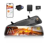 WOLFBOX G840S Cámara de Coche 2160P Full HD 12'', 5.8GHz WiFi, 4K Dashcam con Pantalla táctil Doble Lente, G-Sensor, Grabación en Bucle, Monitor de Aparcamiento, Visión Nocturna, Tarjeta SD de 32 GB