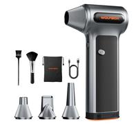 WOLFBOX MF200 Soplador de polvo eléctrico con batería intercambiable, ventilador turbo súper potente, 3 niveles ajustables, mini soplador de aire duradero con 4 boquillas para ordenadores, teclados