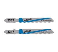 Wolfcraft 2317000 - 2 hojas de sierra de calar vástago en t / hss / chapas de acero 3-6mm, aluminio / corte fino 50 mm, Plata