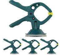 wolfcraft 4 pinzas de resorte MINI 20 con ventosa I 3663000 I Ayudante práctico - ideal para el hogar, el bricolaje y las manualidades (Paquete de 4)