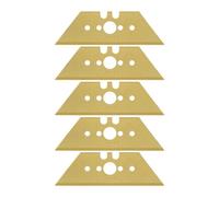 wolfcraft 5 cuchillas trapezoidales profesionales con revestimiento de TiN, 0,65 x 61 mm I 4173000 I Accesorios para cúters de cuchilla trapezoidal