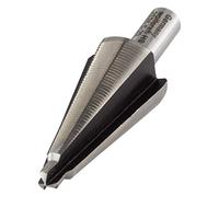 wolfcraft Broca cónica para chapa HSS, Ø 5-20 mm, vástago redondo I 2524000 I Para el taladrado y el desbarbado de metal y plástico sin escalonamientos