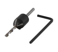 wolfcraft Broca de perforación previa con avellanador, Ø 3,5-6 mm I 2498000 I Perforación previa y avellanado en un paso