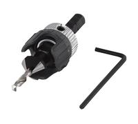 wolfcraft Broca de perforación previa con avellanador y tope de profundidad, Ø 4-5 mm I 2544000 I Perforación previa y avellanado en un paso