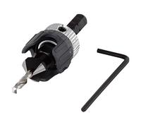 wolfcraft Broca de perforación previa con avellanador y tope de profundidad, Ø 4-5 mm I 2544000 I Perforación previa y avellanado en un paso