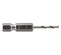 wolfcraft Broca para metal HSS rectificada, vástago hexagonal, Ø 2 mm I 7256000 I Para taladrar materiales duros