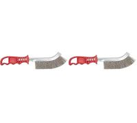 wolfcraft Cepillo manual de alambre de acero inoxidable I 2717000 I Para eliminar el óxido y limpiar (Paquete de 2)