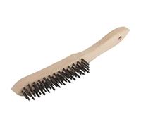 wolfcraft Cepillo manual de alambre de acero, modelo de madera I 2722000 I Para eliminar el óxido y limpiar