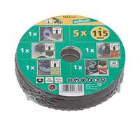 wolfcraft Conjunto básico para amoladora de ángulo de 5 piezas I 1663000 I Práctico juego básico para el mecanizado de metal y piedra