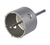 wolfcraft Corona de perforación con broca de carburo y adaptador SDS-Plus I 5481000 I Para instalaciones sanitarias y eléctricas en hormigón, paredes de ladrillo y piedra; profundidad de corte: 46 mm