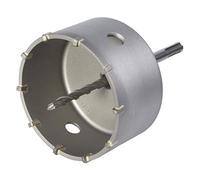 wolfcraft Corona de perforación con broca de carburo y adaptador SDS-Plus I 5490000 I Para instalaciones sanitarias y eléctricas en hormigón, paredes de ladrillo y piedra; profundidad de corte: 46 mm