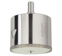 wolfcraft Corona de perforación de diamante "Ceramic" con broca centradora y vástago I 5930000 I Para instalaciones sanitarias y eléctricas en azulejos y baldosas; profundidad de corte: 45 mm