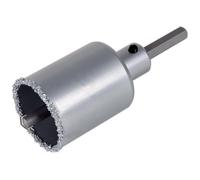 wolfcraft Corona de perforación recubierta de carburo de tungsteno, con adaptador I 3893000 I Para instalaciones sanitarias y eléctricas en paredes de ladrillo y piedra; profundidad de corte: 55 mm