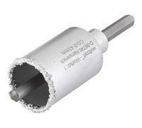 wolfcraft Corona de perforación recubierta de carburo de tungsteno, con adaptador I 3894000 I Para instalaciones sanitarias y eléctricas en paredes de ladrillo y piedra; profundidad de corte: 55 mm