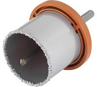 wolfcraft Corona de perforación, recubrimiento de carburo de tungsteno I 3470000 I Para trabajos de instalación en paredes de ladrillo y piedra; profundidad de corte: 55 mm