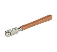 Wolfcraft 4109000 - cortador de vidrio standard con mango de madera y 6 ruedas de corte de recambio en ct espesor 135 mm