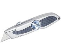 wolfcraft Cúter de cuchillas trapezoidales estándar con cuchilla retráctil I 4133000 I Para un corte seguro