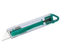 wolfcraft Cúter de seguridad de plástico con cuchilla trapezoidal I 4135000 I Para un corte seguro de cartón