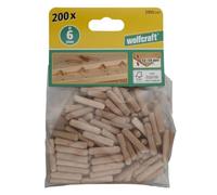 wolfcraft Espigas corrugadas de madera I 2905000 I Para realizar uniones robustas en madera