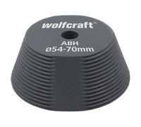 wolfcraft Guía para taladrar para sierras de corona, Ø 54-70 mm I 5952000 I Guía de sierras de corona para la ampliación centrada de taladros ya existentes