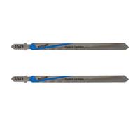 Wolfcraft Hoja Sierra de Calar HSS en "T" para Chaoa Acero 1 a 3 mm - 2 Uds. Azul / Gris