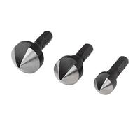 wolfcraft Juego de avellanadores cónicos, Ø 12-19 mm, vástago hexagonal, 3 piezas - 2584000 - Para el avellanado preciso de agujeros, para uniones atornilladas en madera, metal no férreo y plástico