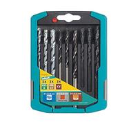 wolfcraft Juego de brocas "metal, madera y piedra", 9 piezas I 7117000 I Para taladrar metal, madera y piedra