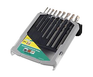 wolfcraft Juego de brocas para hormigón con filo de carburo de tungsteno, Ø 3-10 mm, 9 piezas I 7109000 I Para taladrar hormigón, piedra artificial y piedra natural
