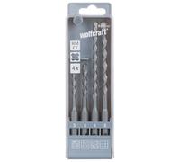 wolfcraft Juego de brocas para hormigón con filo de carburo de tungsteno, SDS-plus, Ø 5-10 mm, 6 piezas I 8456000 I Para taladrar hormigón, piedra natural y piedra artificial