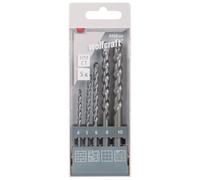 wolfcraft Juego de brocas para piedra con filo de carburo de tungsteno, Ø 4-10 mm, 5 piezas I 8450000 I Para taladrar paredes de ladrillo, piedra natural y piedra artificial