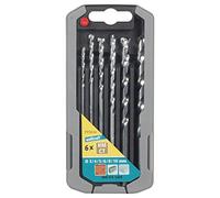 wolfcraft Juego de brocas para piedra con filo de carburo de tungsteno, Ø 3-10 mm, 6 piezas I 7112000 I Para taladrar paredes de ladrillo, piedra natural y piedra artificial