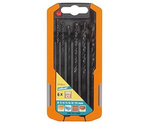 wolfcraft Juego de brocas universales con filo de carburo de tungsteno, Ø 3-10 mm, 6 piezas I 7114000 I Para taladrar madera, piedra, metal y plástico