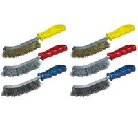 wolfcraft Juego de cepillos metálicos de mano de 3 piezas I 2138000 I Práctico juego para eliminar el óxido y limpiar (Paquete de 2)